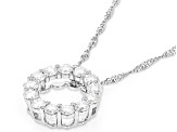 Moissanite Platineve Circle Pendant 1.30ctw DEW.