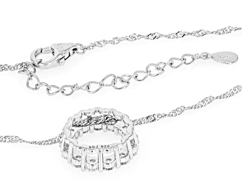 Moissanite Platineve Circle Pendant 1.30ctw DEW. - MFJ148 | JTV.com