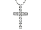 Moissanite Platineve Cross Pendant .78ctw DEW.