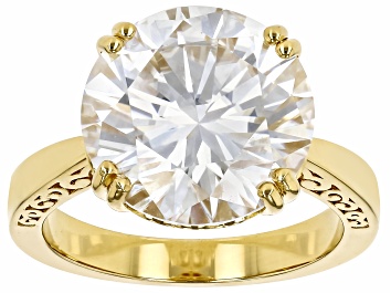 Picture of Moissanite 14k Yellow Gold Over Silver Solitaire Ring 7.50ct DEW.