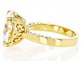 Moissanite 14k Yellow Gold Over Silver Solitaire Ring 7.50ct DEW.