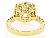 Moissanite 14k Yellow Gold Over Silver Solitaire Ring 7.50ct DEW.