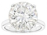 Moissanite Platineve Solitaire Ring 7.50ct DEW.