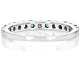 Moissanite And Zambian Emerald Platineve Band Ring .42ctw DEW