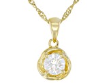 Moissanite 14k Yellow Gold Over Silver Stud Earrings and Pendant Set 1.80ctw DEW.