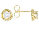 Moissanite 14k Yellow Gold Over Silver Stud Earrings and Pendant Set 1.80ctw DEW.