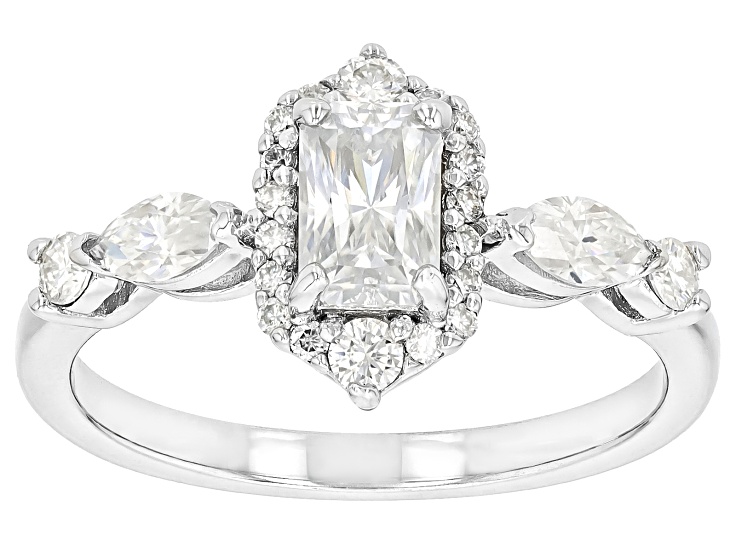 Moissanite Platineve Engagement Ring 1.28ctw DEW