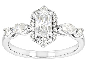 Moissanite Platineve Engagement Ring 1.28ctw DEW