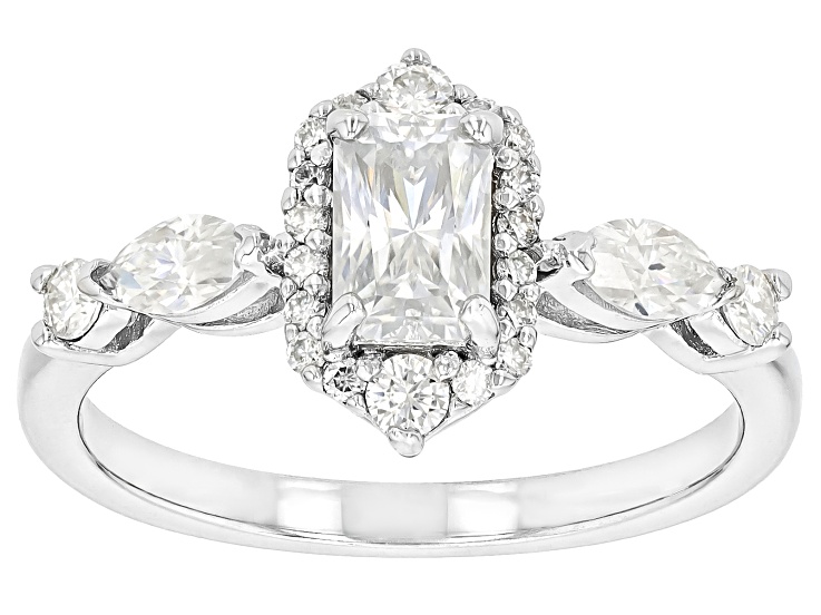 Moissanite Platineve Engagement Ring 1.28ctw DEW