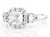 Moissanite Platineve Halo Ring 1.57ctw DEW.