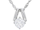 Moissanite Platineve Solitaire Pendant 1.00ct DEW.