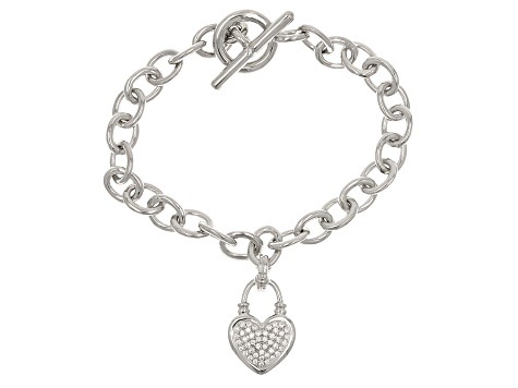 Moissanite Platineve Heart Bracelet .45ctw DEW