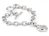 Moissanite Platineve Heart Bracelet .45ctw DEW