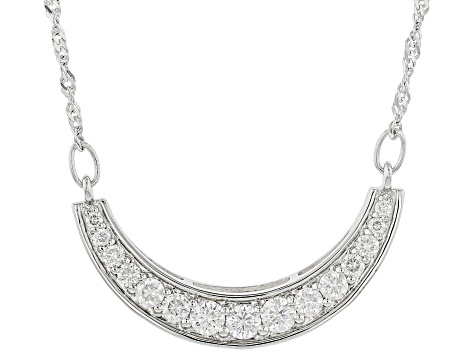 Moissanite Platineve Graduated Necklace .74ctw DEW