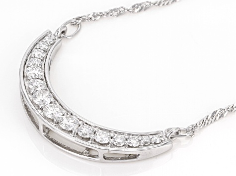 Moissanite Platineve Graduated Necklace .74ctw DEW