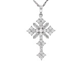 Moissanite Platineve Cross Pendant 1.46ctw DEW