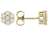 Moissanite 14k Yellow Gold Over Sterling Silver Earring .84ctw DEW.