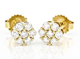 Moissanite 14k Yellow Gold Over Sterling Silver Earring .84ctw DEW.