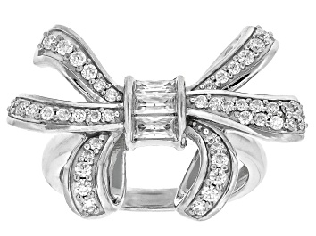 Picture of Moissanite Platineve Bow Ring .85ctw DEW