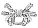 Moissanite Platineve Bow Ring .85ctw DEW