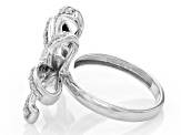 Moissanite Platineve Bow Ring .85ctw DEW