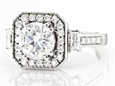 Moissanite Platineve Halo Ring 2.64ctw DEW