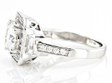 Moissanite Platineve Halo Ring 2.64ctw DEW