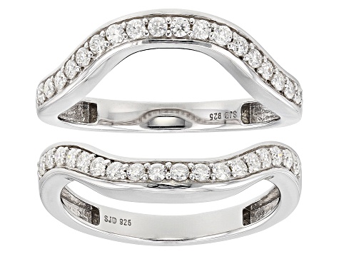 Moissanite Platineve Set Of Two Rings .72ctw DEW