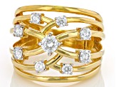 Moissanite 14k Yellow Gold Over Silver Ring .87ctw DEW.