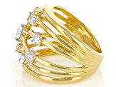 Moissanite 14k Yellow Gold Over Silver Ring .87ctw DEW.