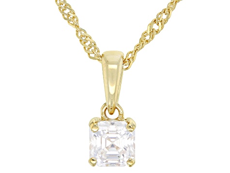 Moissanite 14k Yellow Gold Over Silver Ring And Stud
