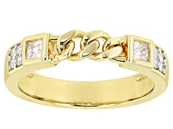 Picture of Moissanite 14k Yellow Gold Over Silver Solitaire Ring .28ctw DEW.