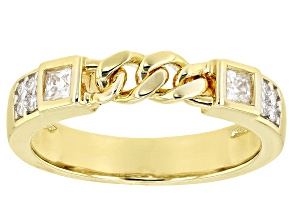 Moissanite 14k Yellow Gold Over Silver Solitaire Ring .28ctw DEW.