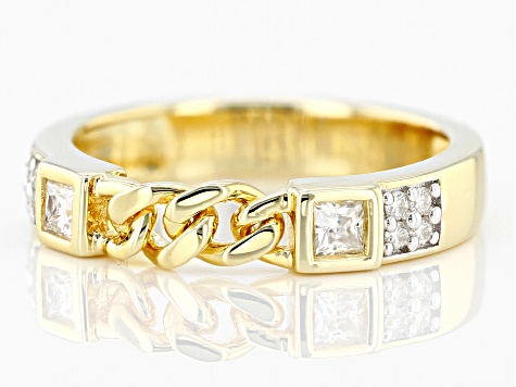 Moissanite 14k Yellow Gold Over Silver Solitaire Ring .28ctw DEW.