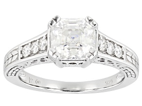 Moissanite Platineve Ring 2.03ctw DEW.