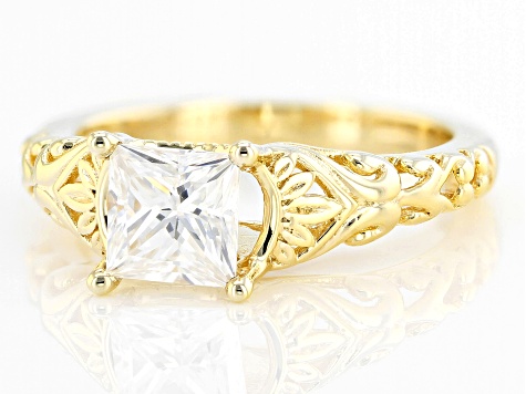 Moissanite 14k Yellow Gold Over Silver Ring 1.26ctw DEW.
