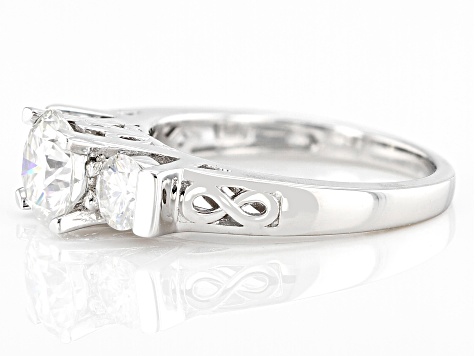 Moissanite Platineve Three Stone Ring 1.86ctw DEW. - MFJ182 | JTV.com