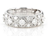 Moissanite Platineve Band Ring .74ctw DEW.