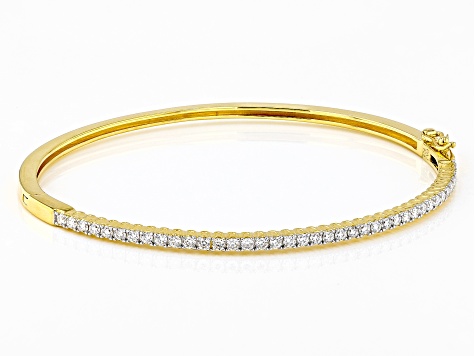 Moissanite 14k Yellow Gold Over Silver Bangle Bracelet 1.17ctw DEW