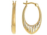 Moissanite 14k Yellow Gold Over Silver Hoop Earrings .60ctw DEW