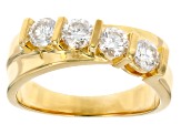 Moissanite 14k Yellow Gold Over Silver Band Ring .92ctw DEW.