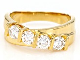 Moissanite 14k Yellow Gold Over Silver Band Ring .92ctw DEW.