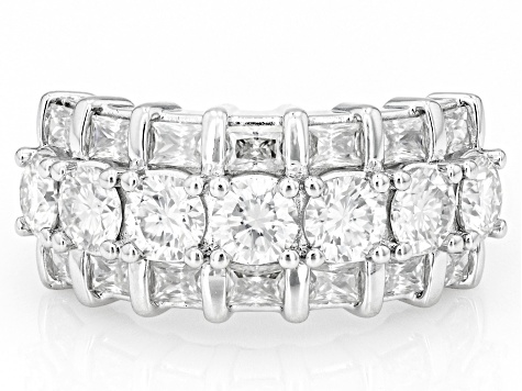 Moissanite Platineve Band Ring 3.01ctw DEW.