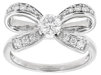 Picture of Moissanite Platineve Bow Ring .74ctw DEW.