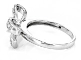 Moissanite Platineve Bow Ring .74ctw DEW.