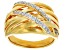 Moissanite 14k Yellow Gold Over Silver Ring .52ctw DEW.