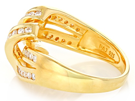 Moissanite 14k Yellow Gold Over Silver Ring .80ctw DEW.