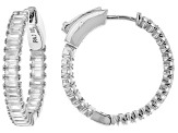 Moissanite Platineve Hoop Earrings 2.50ctw DEW.