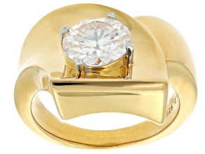Moissanite 14k Yellow Gold Over Silver Ring 1.90ct DEW.