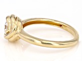 Moissanite 14k Yellow Gold Over Silver Solitaire Ring .50ct DEW.